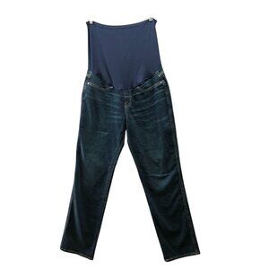 Signature Levi Strauss Maternity Straight Jeans Womens M Dark Wash Blue Heritage